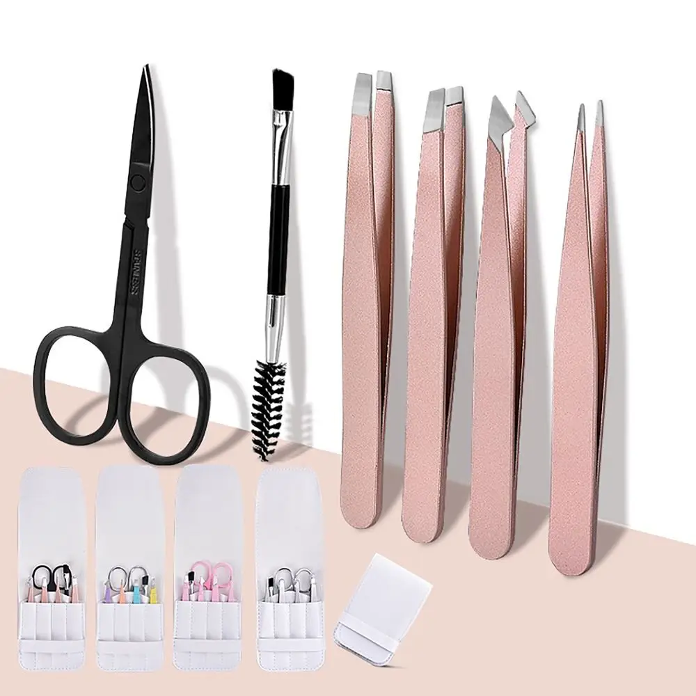 

4/6PCS Acne Removal Eyebrow Hair Removal Tweezers Eyebrow Forceps Tip Makeup Tools Lash Tweezers Set Stainless Steel Beauty Set