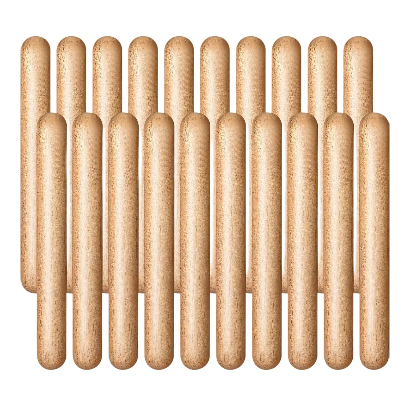 20Pcs Wooden Rhythm Sticks Musical Educational Toy for Children Beginners