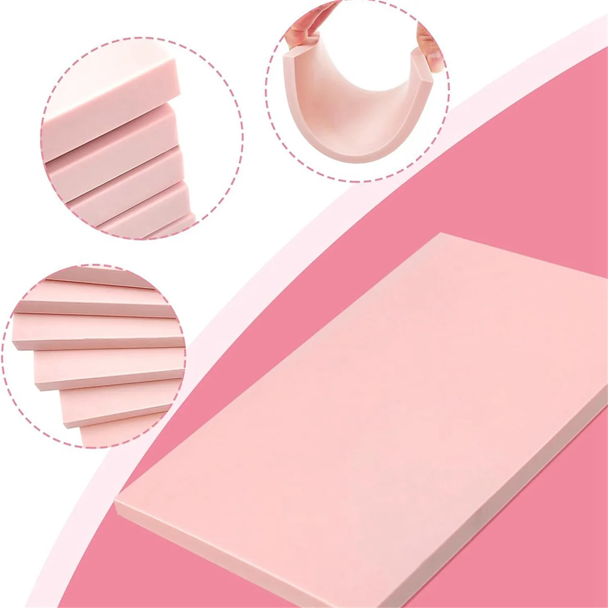6 Pcs Pink Rubber Block Stamp Rubber Carving Linoleum Blocks Carving Block for Soft Stamp Crafts