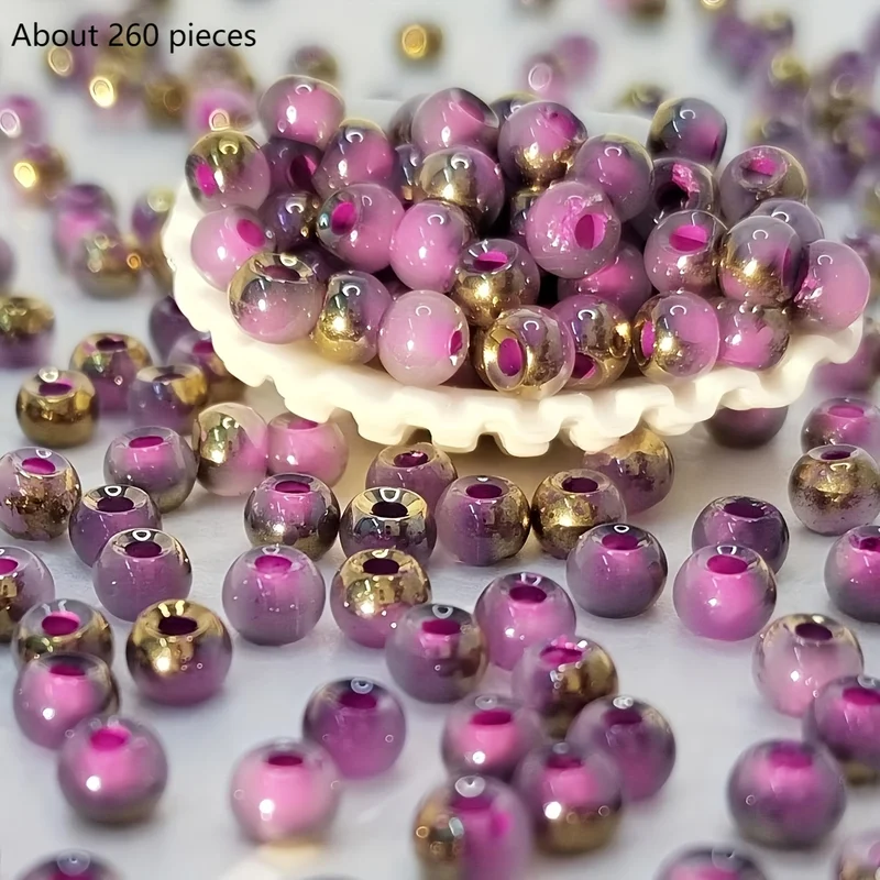 DIY handmade jewelry materials with round beads, colorful