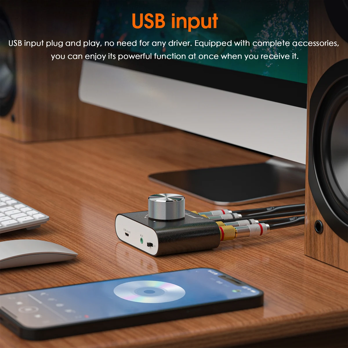 Douk Audio HiFi Bluetooth 5.0 Power Amplifier Mini TPA3116 Digital Class D Desk Stereo Audio Amp for Home Car 50W + 50W — view 5