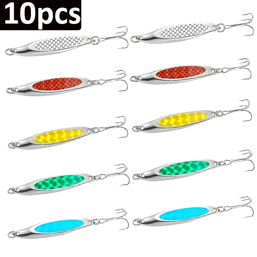 Lot De 5 Leurres Métal Spinnerbaits – Cuillères Pour Truite, Basse – Pêche Mer Et Rivière