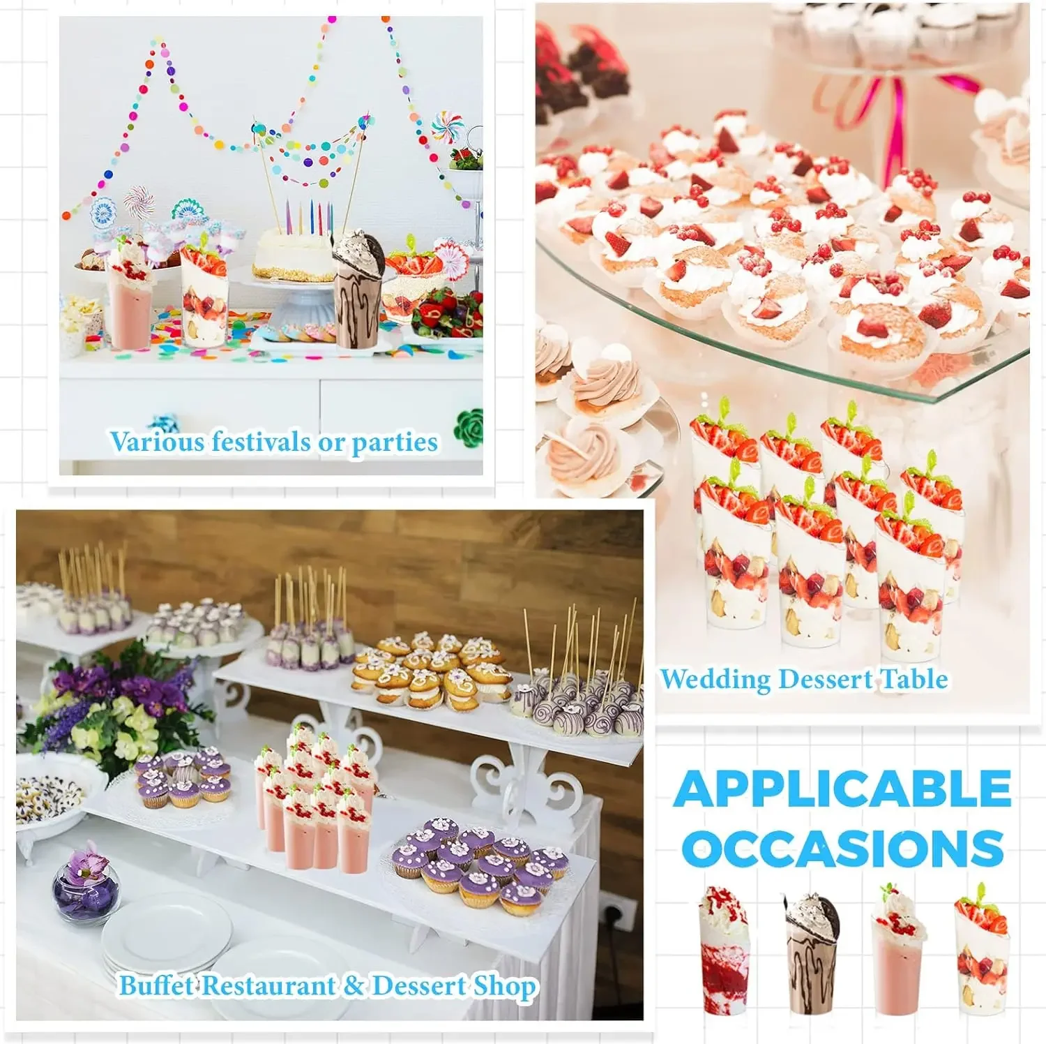 5/10 70ml Ice-Cream Cups Plastic Pudding Cups Mousse Dessert Picnic Party Packing Dessert Cups Christmas Supplies