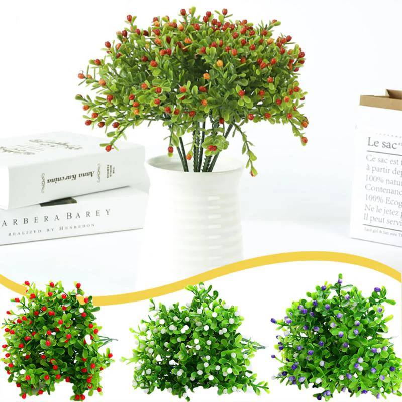 Arbusti Artificiali Di Plastica Pianta Artificiale Fiore Verde Per La Casa Giardino All'Aperto Home Office Decor Imitazione Pianta Decorazione