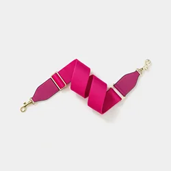 Trendy Solid Color Wide Shoulder Strap with Adjustable Length - Width 5cm  length 90cm - 145cm (Plum red gold buckle)