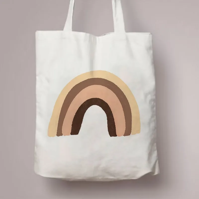 Rainbow Lady Canvas Shopping Tote Bag Shoulder Bag Lady Handbag Simple Fashion Large-capacity Shopping Bag Woman 5