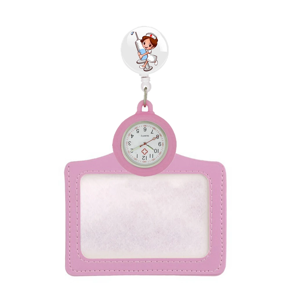 Cartoon Nurse Doctor Badge Reel Retractable Card Holders Clips Pocket  Watches for Hospital Medical Workers Cute Hang Gifts Watch