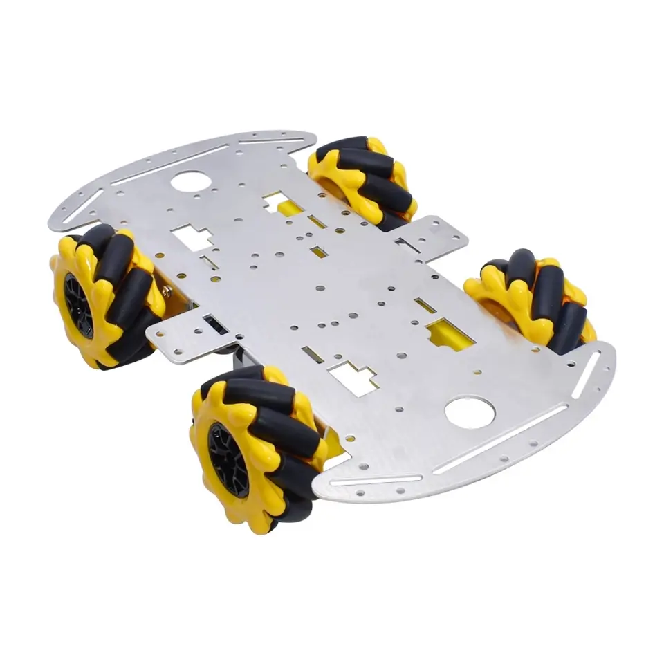 McNamum wheel aluminum car chassis DIY ultrasonic intelligent obstacle avoidance car 4WD four-wheel drive chassis image 3