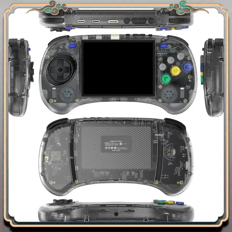 A46M-RG ARC-S Handheld Game Console 128G 4Inch IPS Linux OS Six Button Design Retro Video Players Support Wired Handle