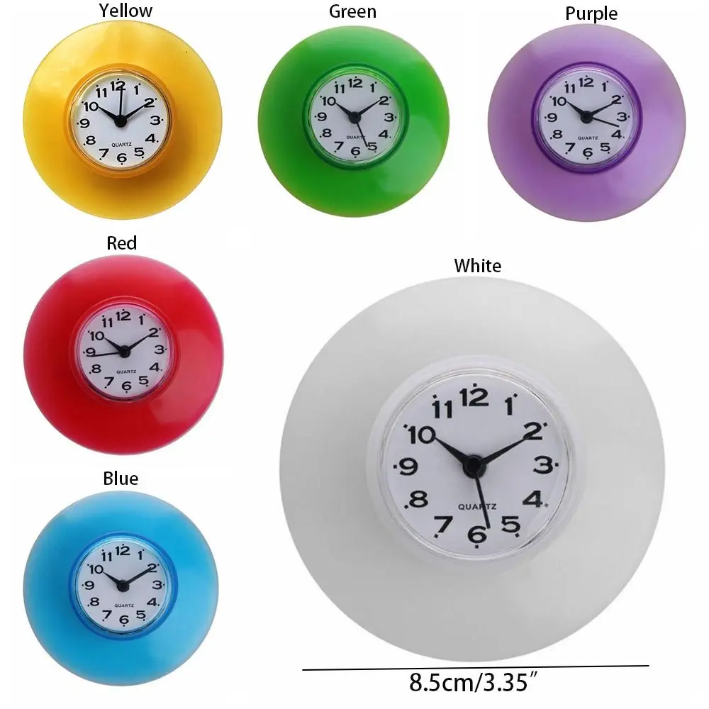 Wall Clock Multi-purpose Waterproof Bathroom Suction Cup Clock Anti-Fog Simple Design Shower Wall Clocks Stable Mirror Sucker Clock Kitchen