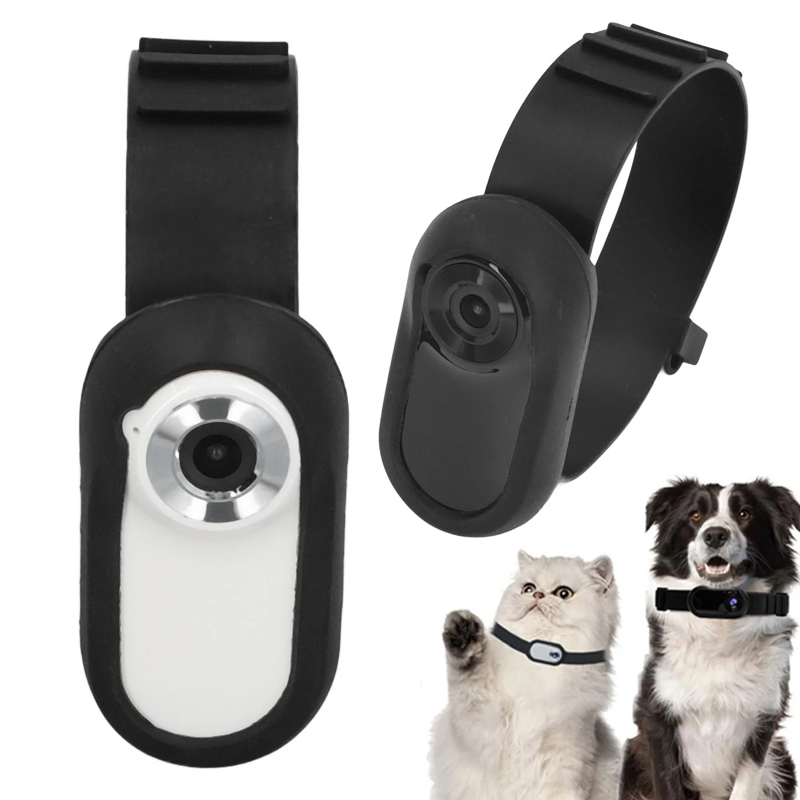Pet Collar Camera 160&deg; Ultra Wide Angle Lightweight 32G Small Memory Card Compact Pet Sports Camera with Back Clip for Cat Dog