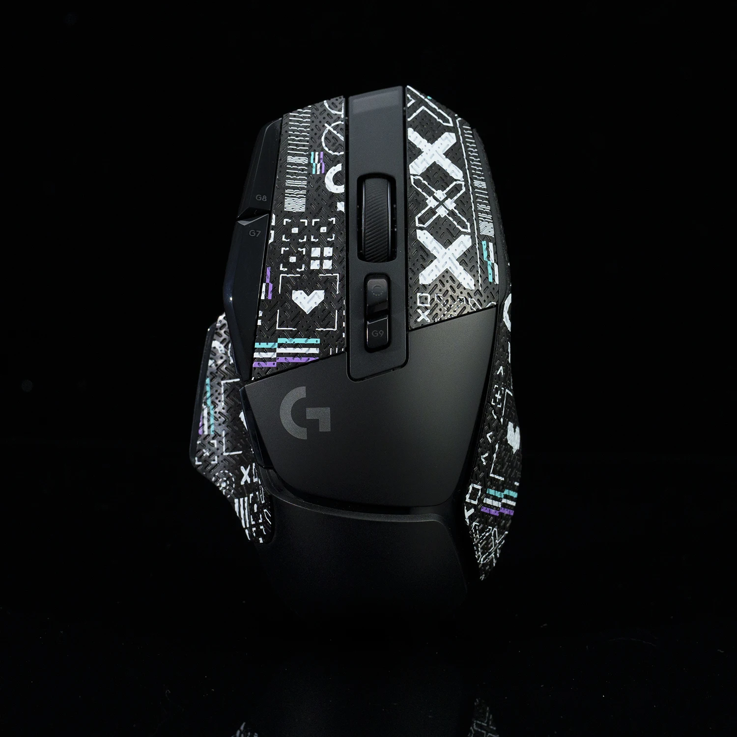 Btl-mouse sem Fio Grip Tape Skate Lizard Skin Adesivo para Logitech G502x G502 x Lightvelocidade com Fio Antiderrapante Suor Choque - Imagem 3