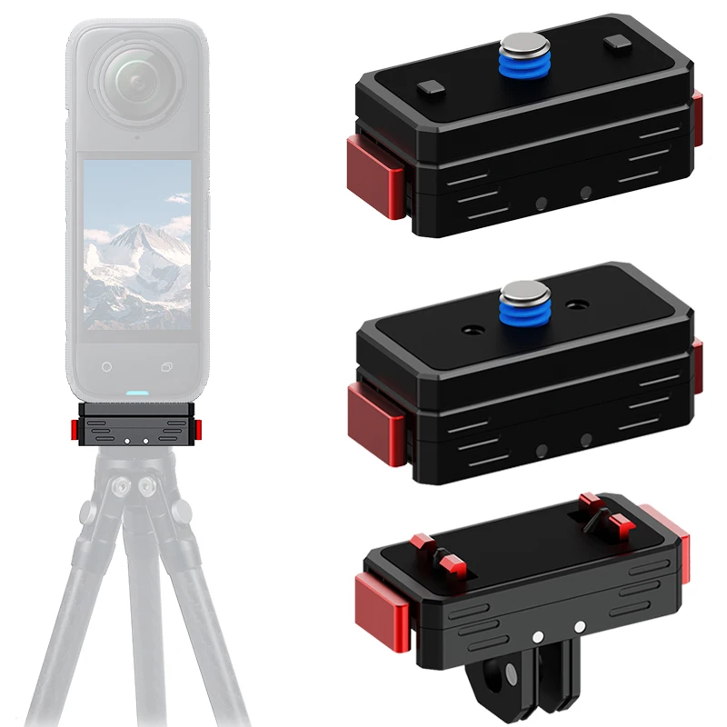 Supporto Magnetico A Sgancio Rapido Per Insta360 Go 3S, In Lega Di Alluminio Con Attacco 1/4". Super Stabile, Ideale Per Vlog E Action Cam. - 4