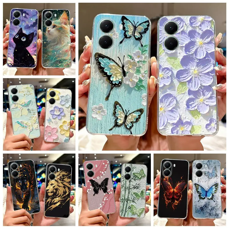 Stylish Painted Clear Silicone Soft TPU Phone Case Cover Shell Coque