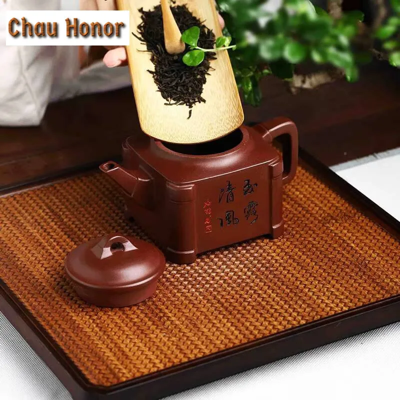 220ml Authentic Yixing Raw Ore Old Purple Clay Teapot Handmade Household Kung Fu Tea Set Tea Ceremony Customized Drinkware Gift