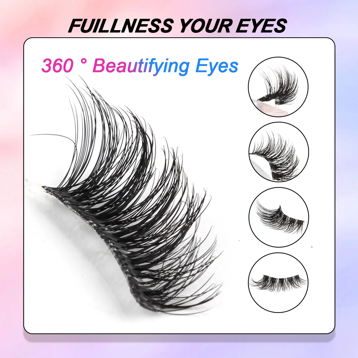 Natural Black 3D Mink False Eyelashes Makeup Extension