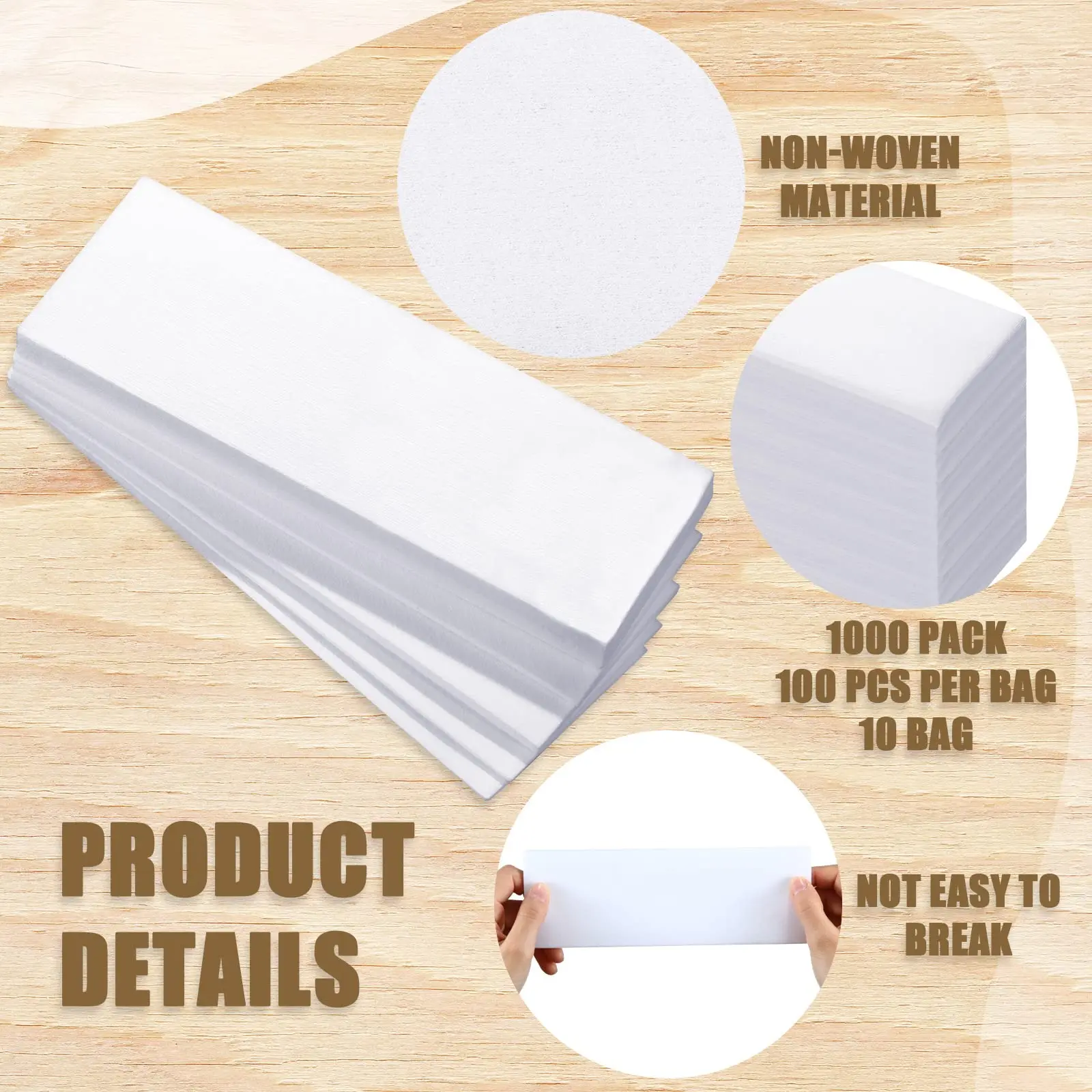 Non Woven Body and Facial Wax Strips Waxing Body Hair Removal Wax Paper Soft