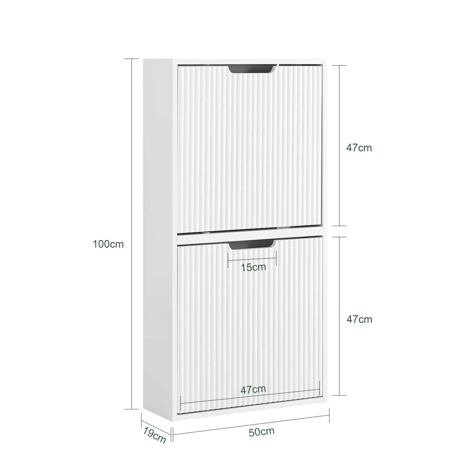 SoBuy FSR204-W Schuhschrank Schmal, 19cm Tiefe, 2-Wege Montage & Anti-Kipp, mit Stauraum Weiß B50xH100xT19cm – Detail 1
