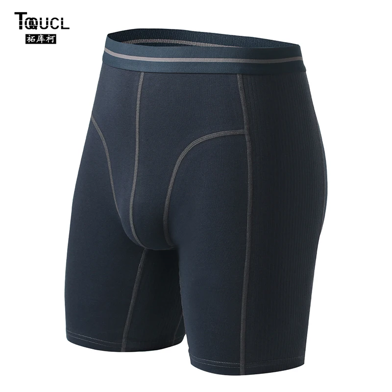 TOQUCL Curve Cotton Men's Underwear Extended Long Leg Sports Fitness Boxer Men's Boxershorts Underpants Sexy Pouch Panties