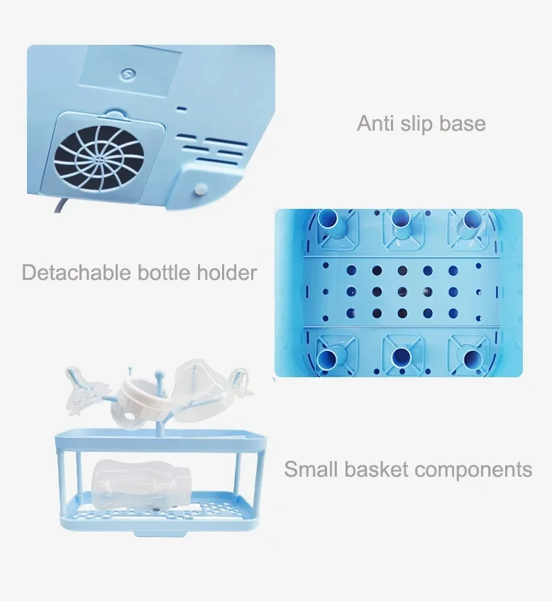 High Temperature Multifunctional BPA Free Knob Design Bottle Baby Feeding Dryer Disinfection Baby Steam Sterilizer Bottle
