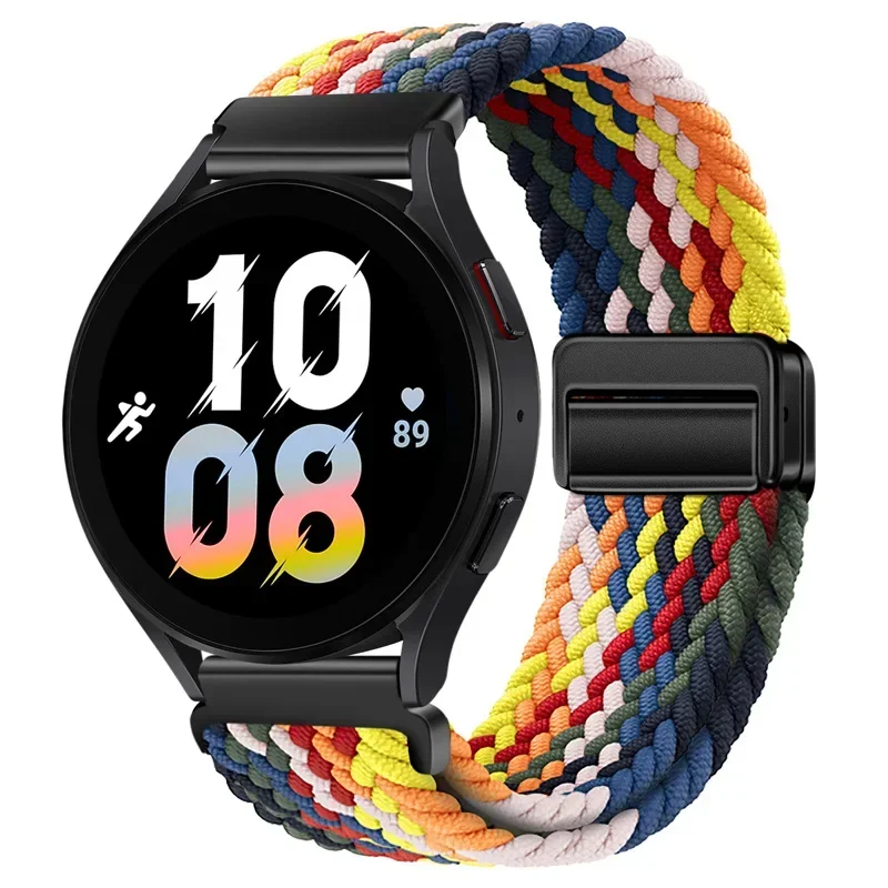 Magnetic Braided Solo Loop Nylon Strap - Breathable Wristband Accessory, 22mm