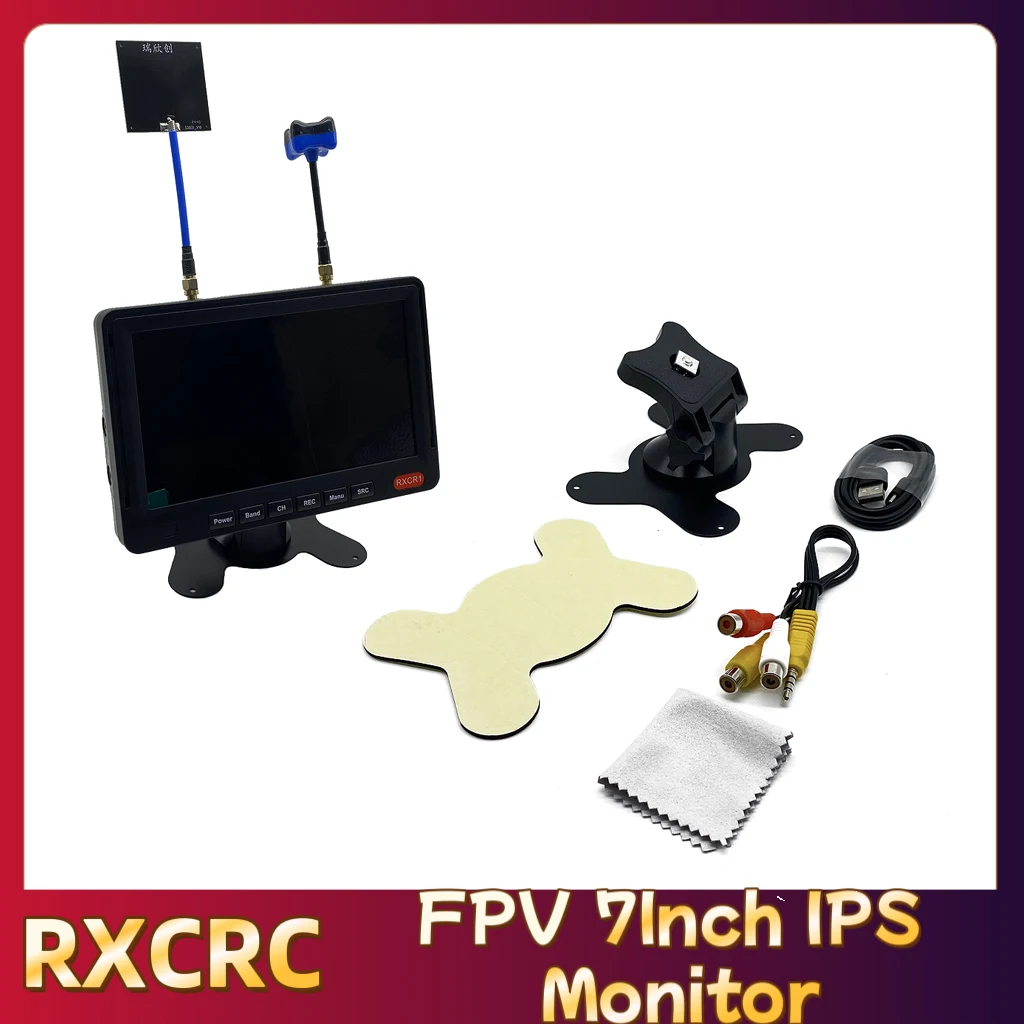 RXCRC 7" FPV Monitor 1024x600 IPS with Battery - Upgrade Version