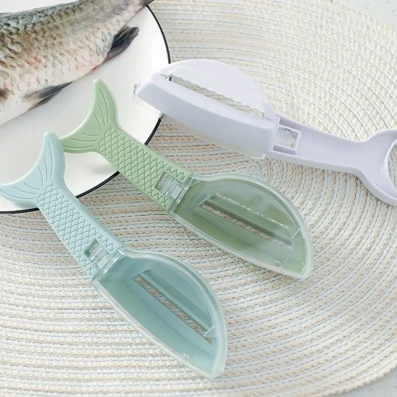 

Fish Scale Remover Fish Shape Handheld Scaler with Lid Ergonomic Handle Portable Fish Skin Brush Fast Remove Cleaning Tools