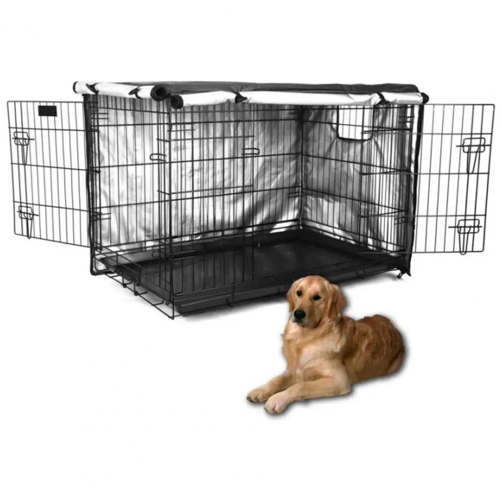 Title 1, Wear-resistant Pet Kennel Cover Black Good Vent...