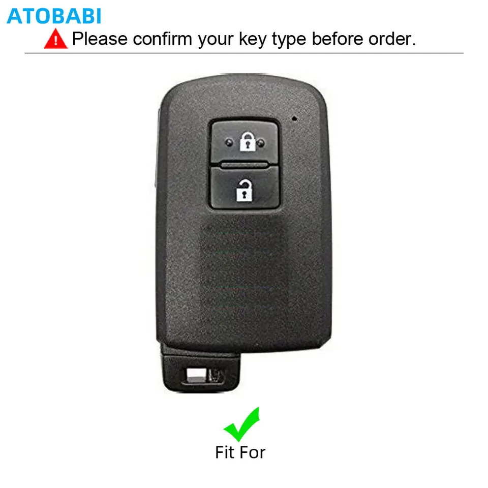 Custodia Chiave Auto In ABS Per Toyota (Auris, Camry, RAV4, Yaris, Corolla) - Con Pulsanti Luminosi E Portachiavi - 5