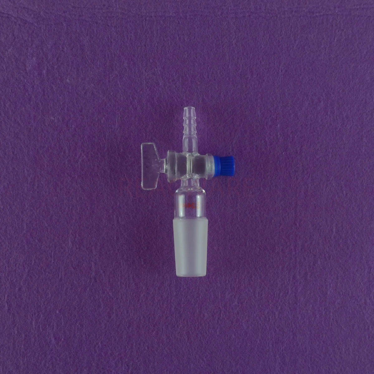 Lab glass valve adapter with valve,joint size 24/40,OD of the hose is 8mm
