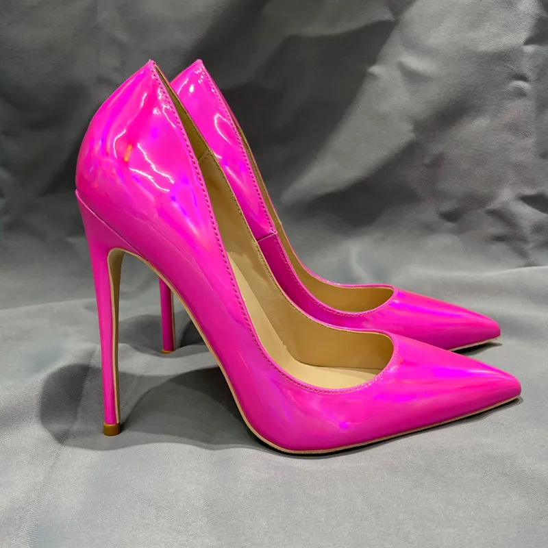 NoEnName_Null-12cm Laser pink high heels stiletto high heel sexy