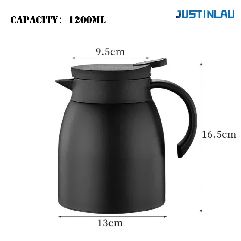 JUSTINLAU 1200 مللي إبريق شاي معزول 304 إبريق شاي...