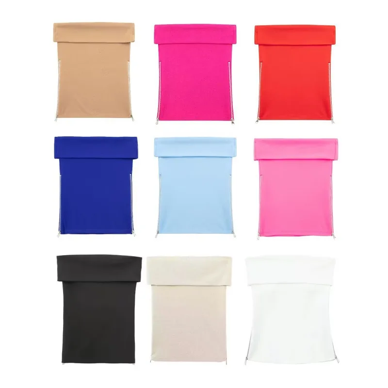 

Женский корсет без бретелек TRAFZA, однотонный винтажный облегающий бюстье с открытыми плечами и боковой молнией, 2023