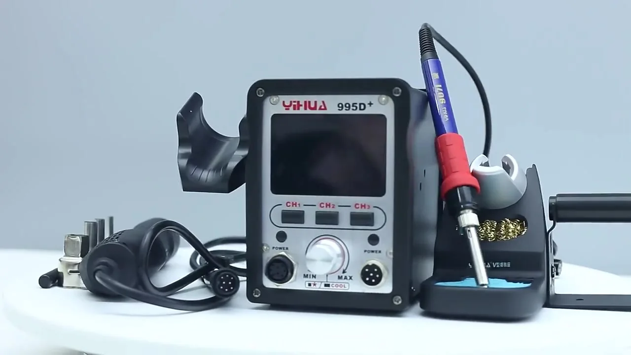 YIHUA 995D+ EVO Station de réparation à air chaud et station de soudage