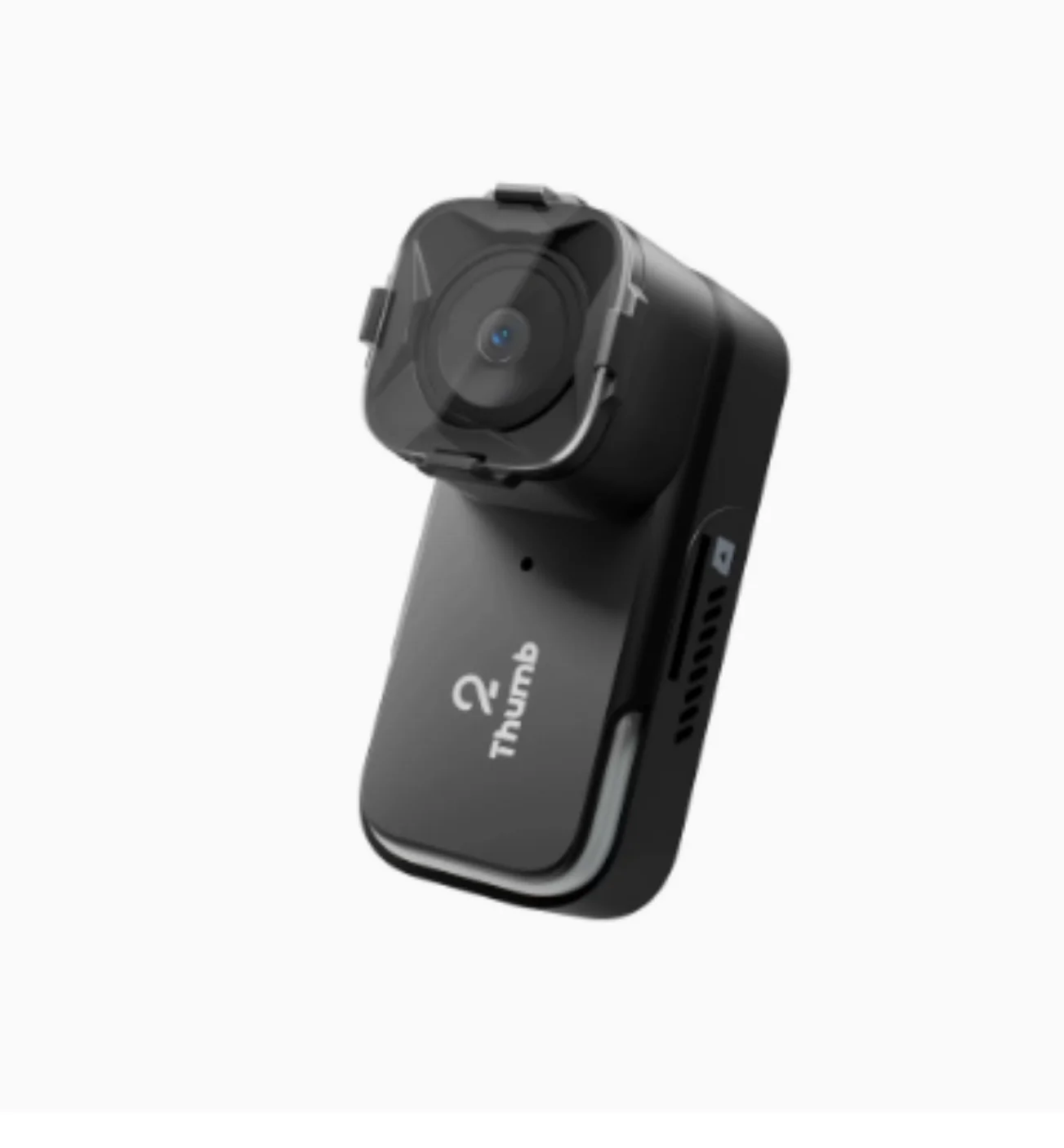 La RunCam Thumb 2 Caméra Statique HD pour Drone de Course FPV - 4K, 27g, ND posée à côté d'une batterie LiPo