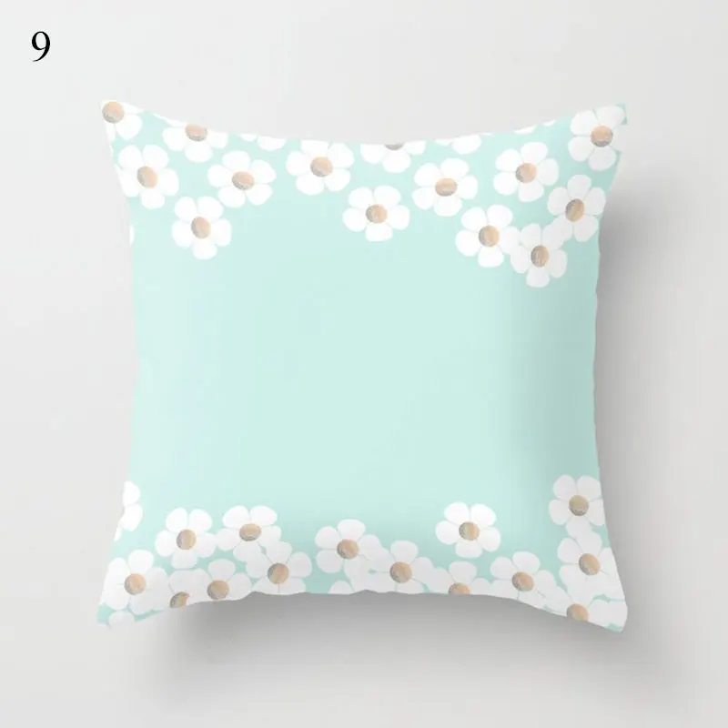 Simple Mint Green Pillow Cover Geometric Print Cushion Covers Sofa Car Cushion Cover 45x45cm Decorative Throw Pillowscase