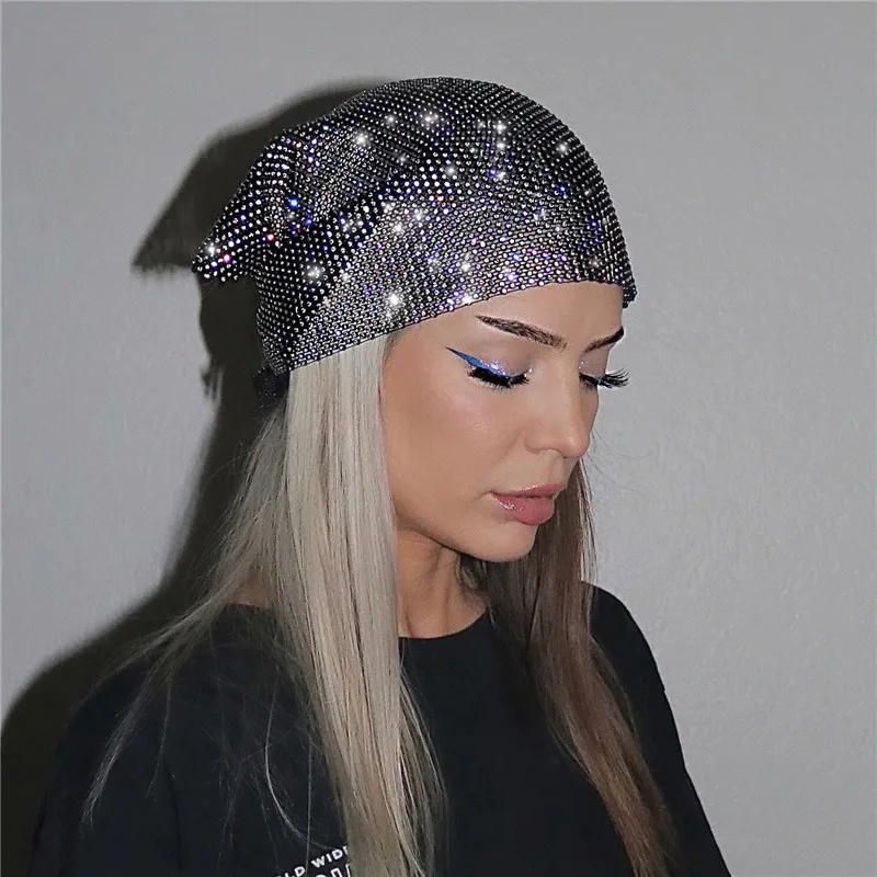

Shiny Fashion Rhinestone Triangle Scarf Headband Hip Hop Punk Style Hair Band Girl for Women Bling Crystal Headband Hair Jewelry