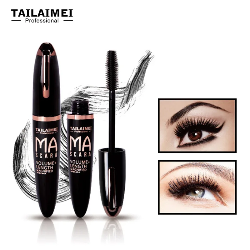 1 PC Waterproof 3D Mascara Thick Long Smudge-proof Plump Encrypted Long-lasting Curling Large Eye Makeup With 360° Spiral Brush_voghion.com
