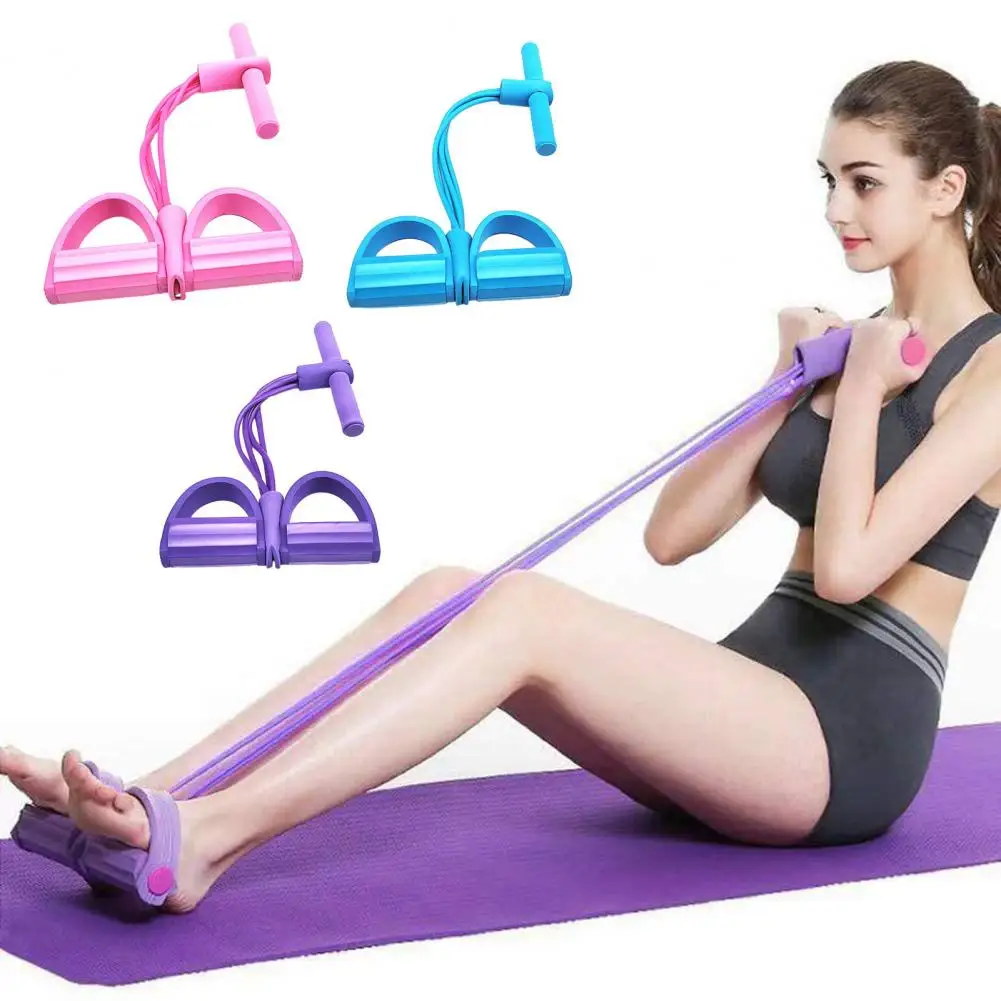 Resistance Band Tension Rope With Handle Portable Slimming Training Elastic Yoga Pedal Puller Fitness Equipment