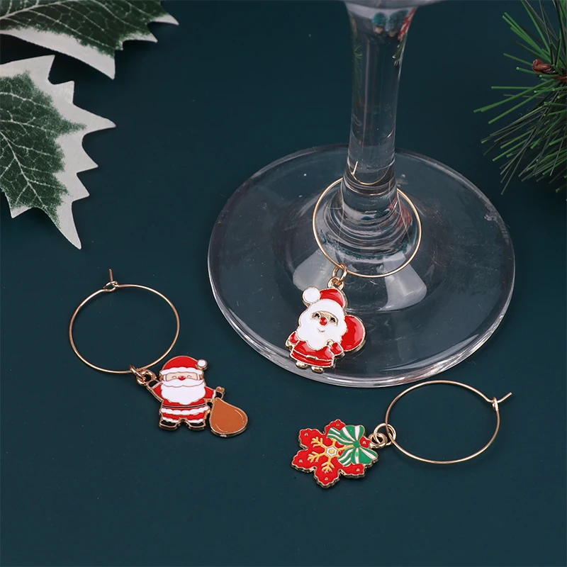 20Pcs Christmas Wine Glass Markers Wine Charms Holiday Drink Marker Charms For Glasses