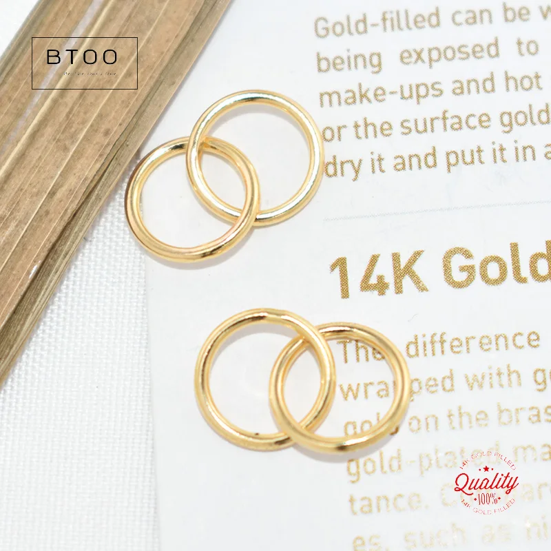 Real 14K Gold Filled Interlocking Rings 9MM 10MM For Making DIY Handmade Jewelry Findings Tarnish Resistant Jewelry Findings