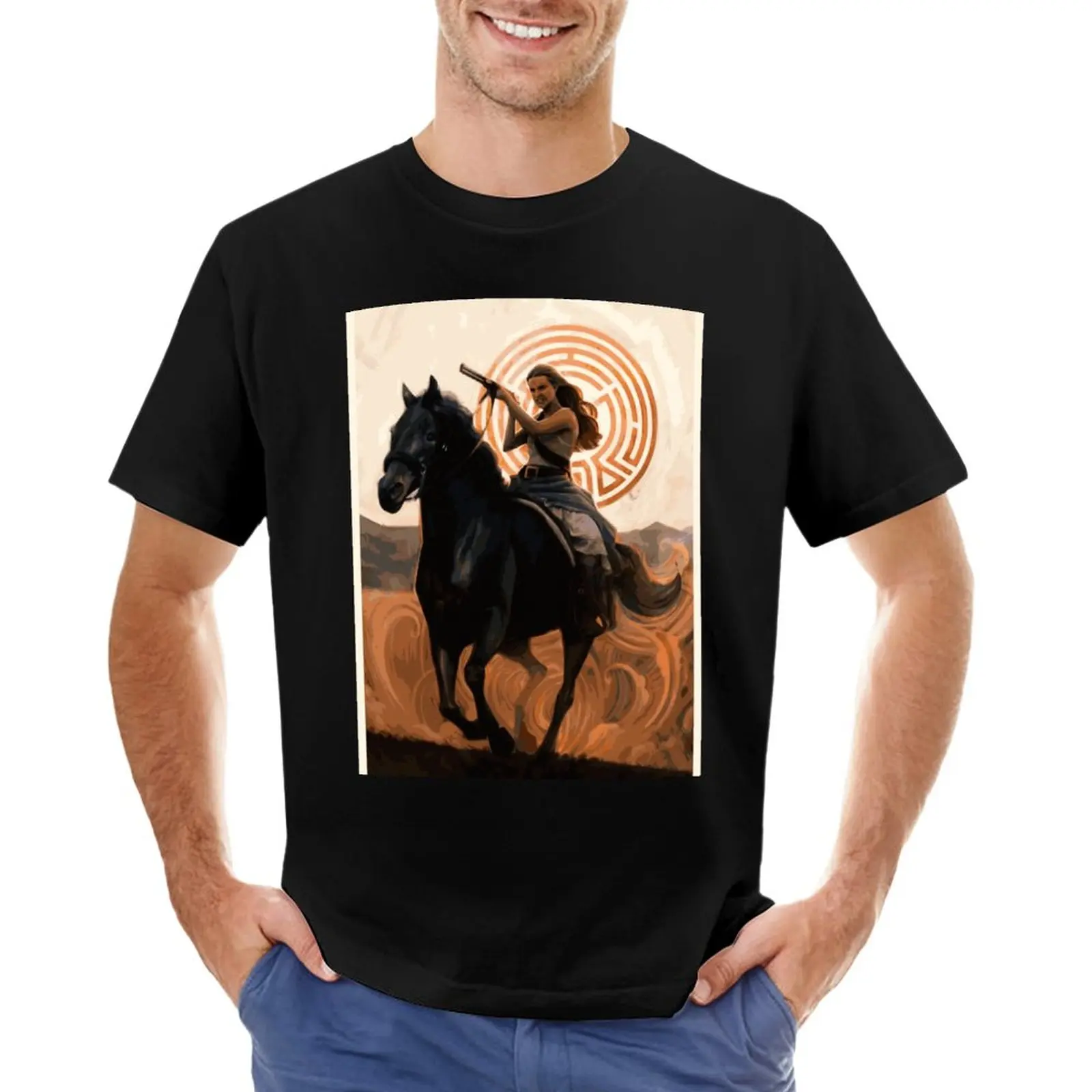 

Dolores Riding his Horse- Westworld Sci-Fi Fanart T-Shirt aesthetic clothes customizeds hippie clothes mens champion t shirts