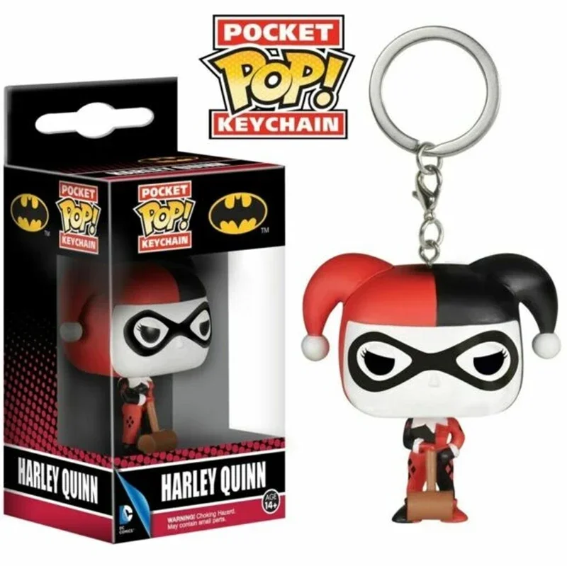FunkoPop！KEY CHAIN JOKER HARLEYQUINN FUNKO Pocket New Suicide Squad The Joker Harley Quinn Pocket Pop