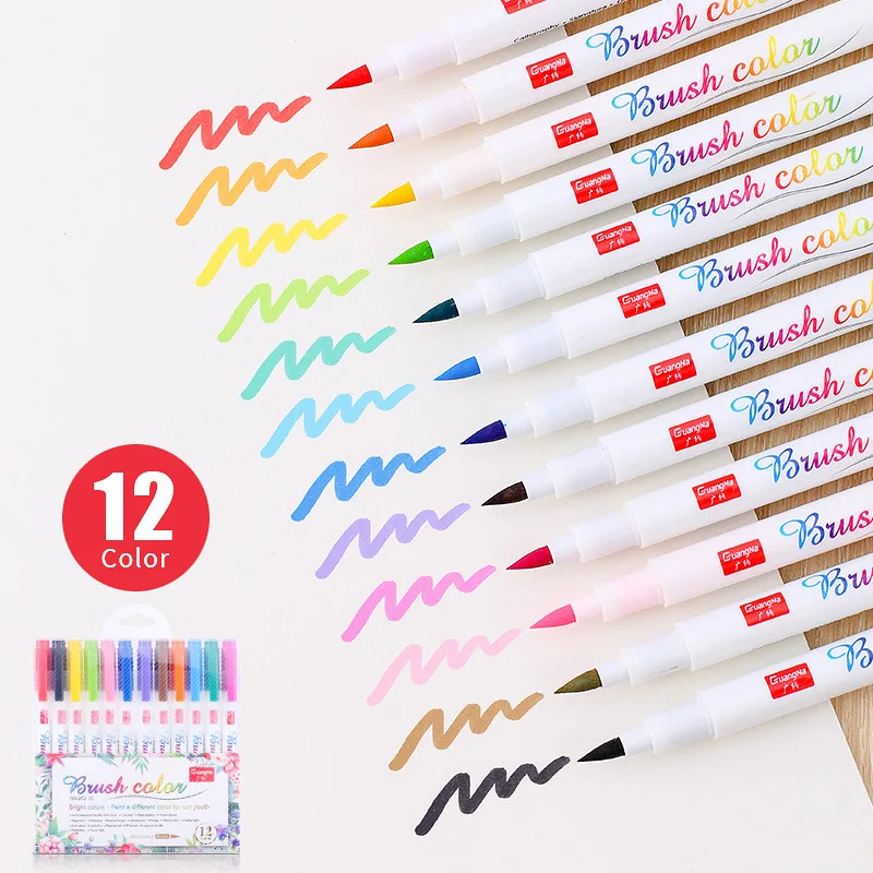 12 Colors Calligraphy Brush Pens Set for Beginners Drawing for Hand Lettering, Art Drawing, Sketching, Scrapbooking, Journaling hand lettering an interactive guide to the art of drawing letters