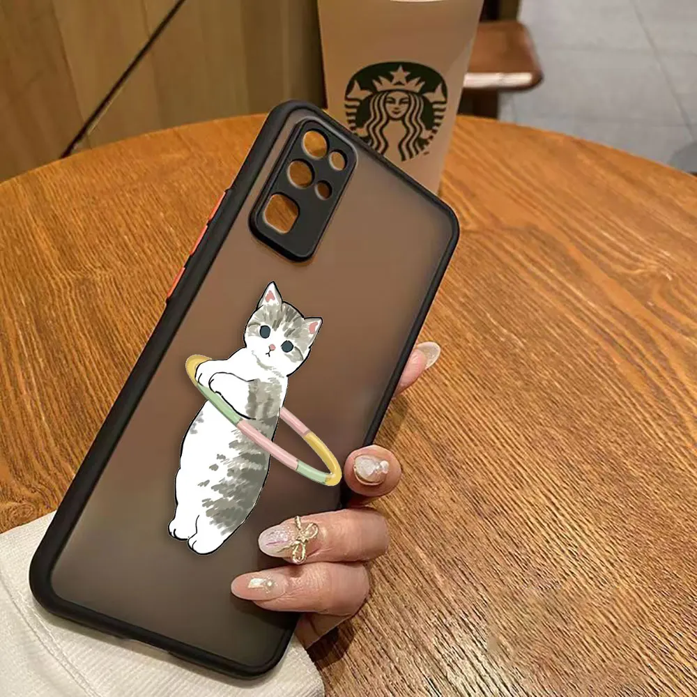 thumbnail image 1 of Matte Case for HONOR 70 50 30S 30 20 8X 9A 9X PLAY 4T X7 X9 X10 5G V40 Case Funda Coque Capa Shell Cute Cat Cartoon Illustration, 1 of 5