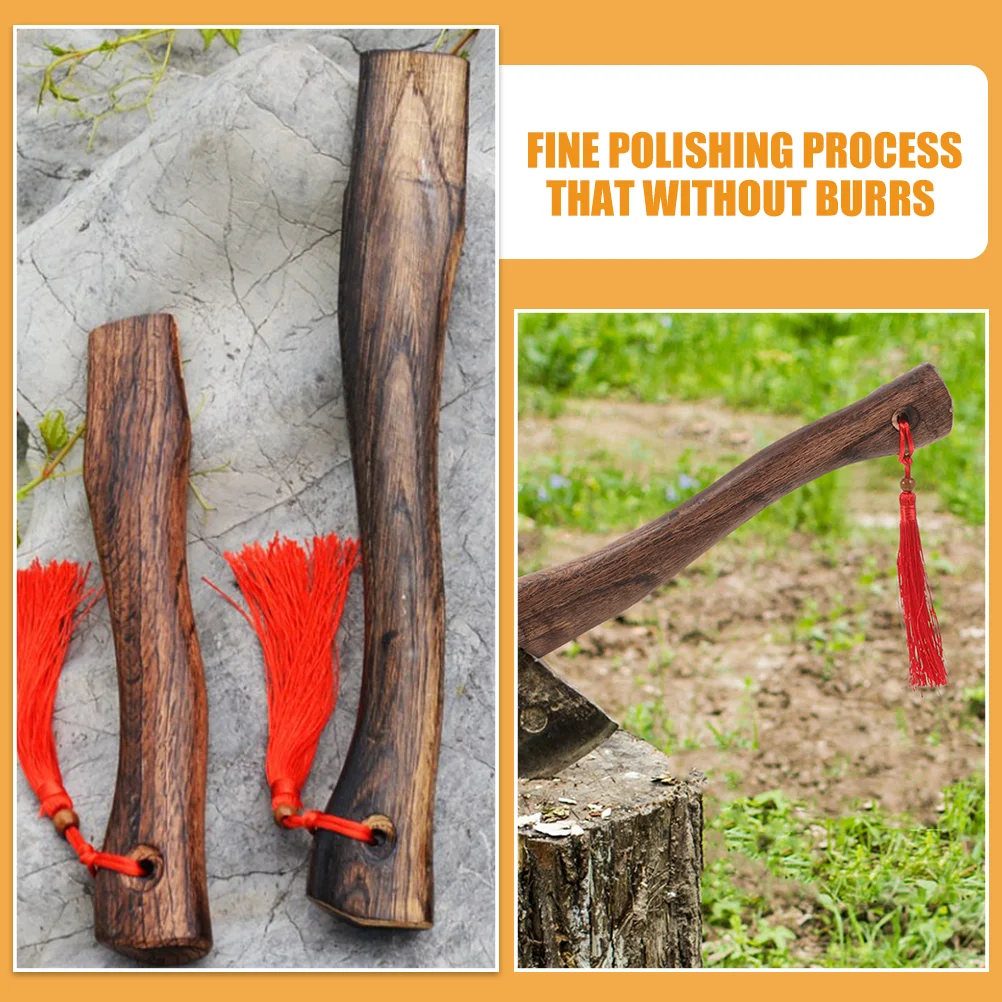 Solid Wood Ax Handle Tool Wooden Axe Accessory Handles Part Replacement Hatchet Carbonized 2