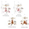 Baby Crib Mobile Rattle Toy Wooden Bed Bell Mobile Hanging Teddy Velvet Bear Doll Toy Newborn Music Box Crib Mobile Bracket Gift 6