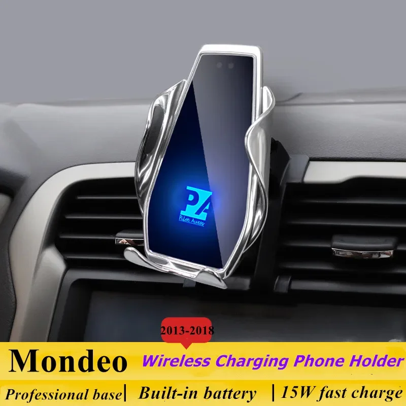 

2013-2018 For Ford Mondeo Mobile Phone Holder Wireless Charger Car Mount Navigation Bracket GPS Support 360 Rotating