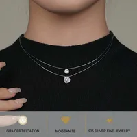 Collier ras du cou en argent sterling 925 avec moissanite transparente de 6,5/9 mm, bijou classique pour femme, idéal pour fiançailles et mariage 5
