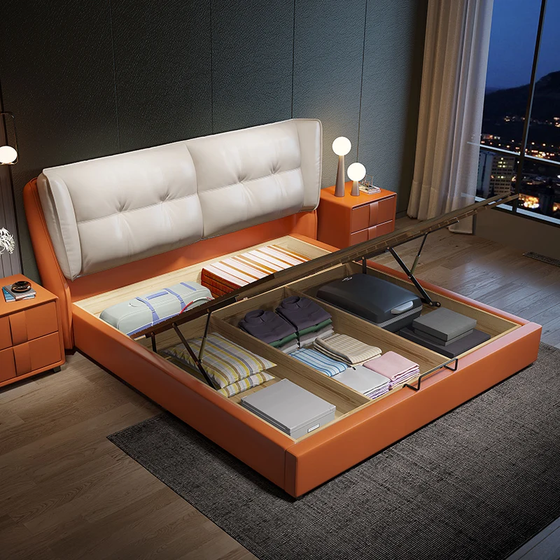 

Italian minimalist style double master bedroom and large wedding bed for large, medium, and small units